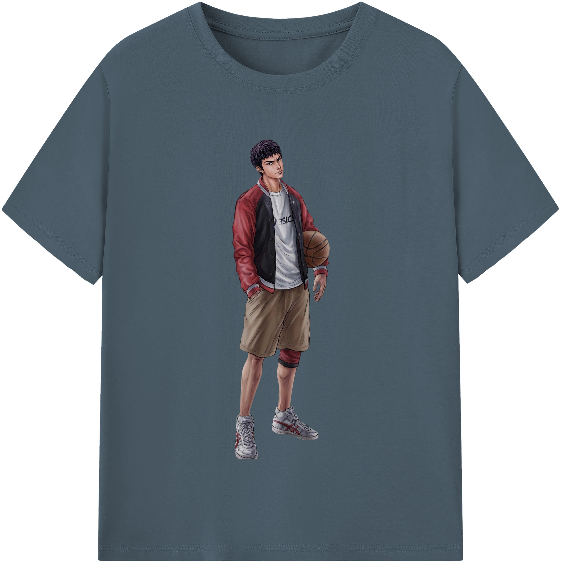 SLAM DUNK／スラムダンク 綿100％半袖Tシャツ（フロントプリント）